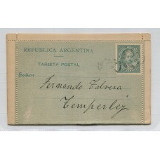 ARGENTINA ENTERO POSTAL GJ CAP-08 CARTA KIDD DOBLE CIRCULADA, RARA U$ 150